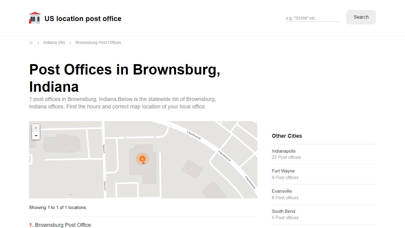 Post Offices in Brownsburg, Indiana - Brownsburg Post Offices ...